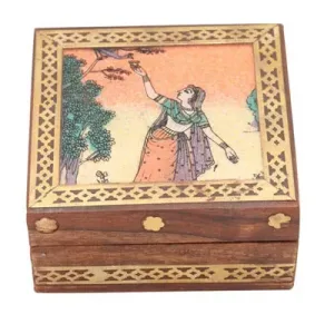 Shesham Gem Stone Jewellery Box 3x3Inch