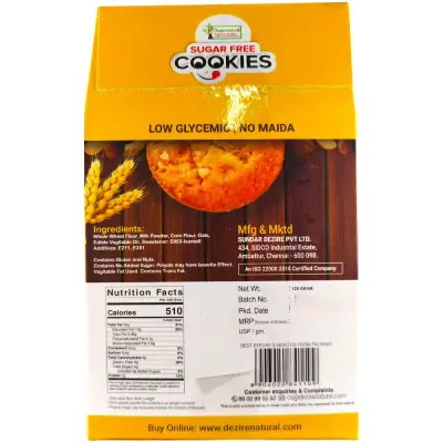 Dezire Sugar Free Oats Cookies 140g (pack of 1)_2