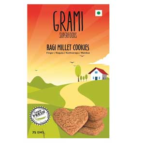 Grami Ragi Millet Cookies 75g (pack of 5)