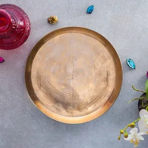 Zishta Kansa/Bronze Hand Crafted Thali Plate Medium