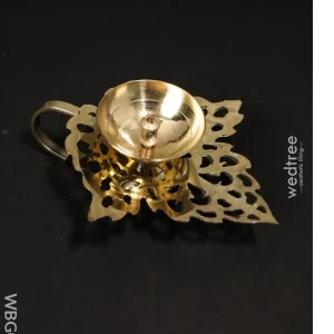 Leaf base Brass diya