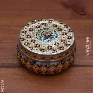 Minakari Box - Peacock Design Medium