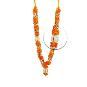 Mala - 13 Inches | Satin with Cloth Material/ Garland for Photo Decor/ Random Colour & Design