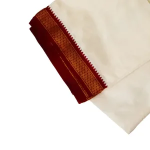 Half White Veshti - 5 Kan Mayilkan 10 x 6