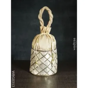 Potli Bag with Golden Lace Work