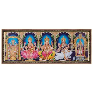 Five Mixed God Gold-Brown Photo Frame 31 x 12 - Matt Print