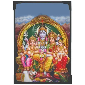 Lamination Photo - Lord Shiva Family - 9 x 7 Inches