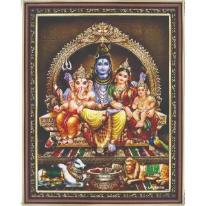 Photo Frame - Lord Shiva Family - 14 x 11 Inches