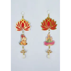 Navratri - Decorative Thoran Ganesha Lakshmi with lotus (set of 2 )