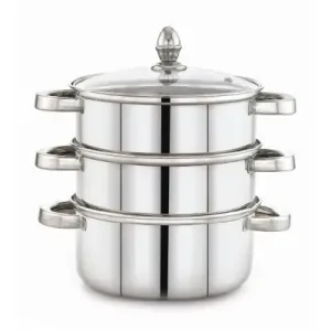 Sowbaghya SS 3 Tier Steamer Pot with Lid