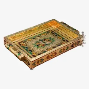 Meenakari Tray - 10X7 Inches - Floral Design