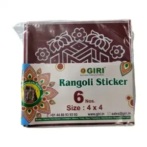 Maroon Kolam Sticker (6 Pcs) 4 X 4