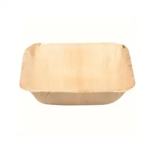 4" (10 cm) Square Disposable Palm Leaf Bowls (pack of 100)