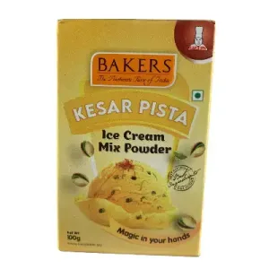 BAKERS ICE CREAM MIX POWDER KESAR PISTA 100g _1