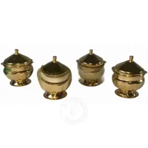 Brass kumkum pot-(Pack of 4)