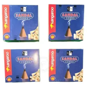 Kangaroo Sandalwood Cone Incense (60 pcs)-(Pack of 4)