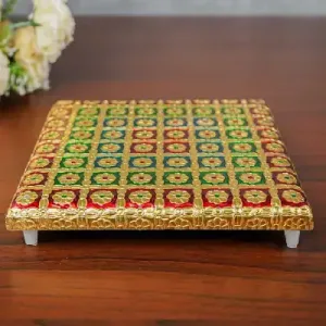 Multi Coloured Meenakari Manai - 8x8 inch