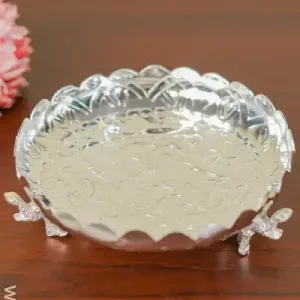 Fancy Pooja Tray with Elephant Stand - 8 inch