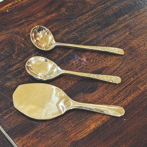 Zishta Kansa/Bronze Serving Ladles (Set of 3)