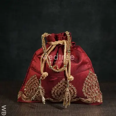 Golden Embroided Potli Bag - WBG0321_1