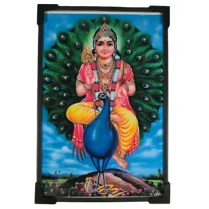 Lord Mayil Murugan Picture - 9 x 7 inch