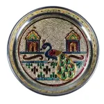 Meenakari Pooja Plate - Royal Peacock design_1