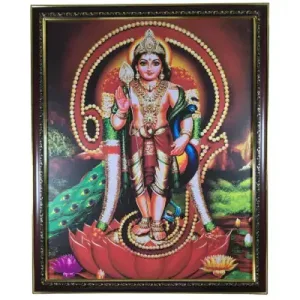 Om Sri Murugar Picture with wooden frame - 18 x 22 inches