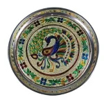 Peacock Meenakari Pooja Plate - 9 inch -3_1