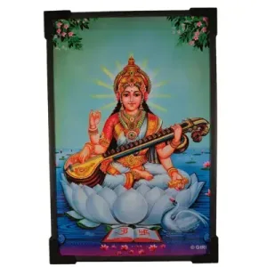 Saraswati Devi picture - 9 x 7 inches