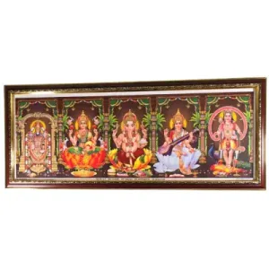 Venkata Ramana- Lakshmi - Ganesha - Saraswati - Om Murugan Photo - 31 x 12 inches