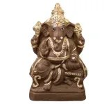 Ganapati Simhasanam - 9 Inch Gold Right Trunk_1
