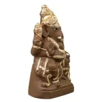 Ganapati Simhasanam - 9 Inch Gold Right Trunk_3