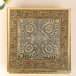 Oxidized Dry Fruit Box Embossed with Flower_3