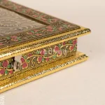 Oxidized Dry Fruit Box Embossed with Flower_4