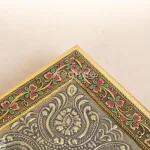 Oxidized Dry Fruit Box Embossed with Flower_5